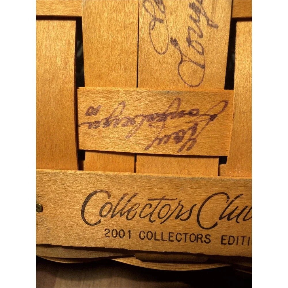 Longaberger Collectors Club 2001 Gathering Basket NoFabric 3 Siblings  Signature
